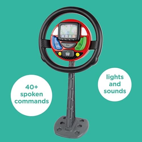 Casdon GPS Steering Wheel. Interactive Driving Toy for Kids 18+ Months. Features Spoken Commands & Realistic Sounds. Boosts Motor Skills thumbnail 4