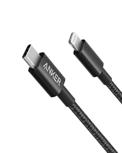 Anker New Nylon USB-C to Lightning Cable, 331 Cable, Fast Charging Cord (6ft, MFi Certified) for iPhone 13 13 Pro 12 Pro Max 12 11 X XS XR 8 Plus, AirPods Pro, Supports Power Delivery (Black) - Image 1