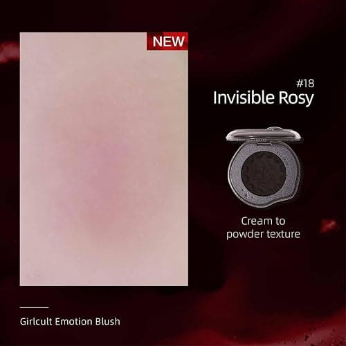 GIRLCULT Cream-to-Powder Blush – Soft Matte Cream Blush for Natural Flush, Skin-Like Texture, Buildable Nude Glow for Cheeks (#18) thumbnail 2