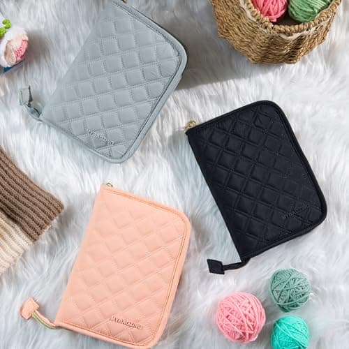 MYBAGZING Crochet Hook Case – Empty Organizer with 24 Slots for Crochet Hooks & Ergonomic Aluminum Crochet Needles, Zipper Pocket for Accessories and Supplies thumbnail 6