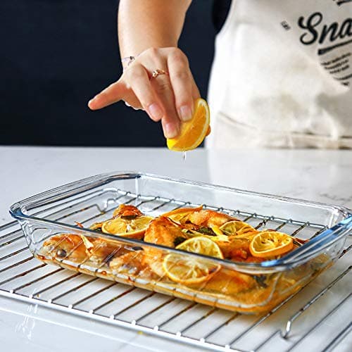8-Piece Deep Glass Baking Dish Set with Plastic lids,Rectangular Glass Bakeware Set with Lids, Baking Pans for Lasagna, Leftovers, Cooking, Kitchen, Freezer-to-Oven and Dishwasher, Gray thumbnail 6