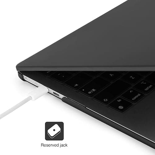 EooCoo Coque pour MacBook Air 13 Pouces M5 M4 M3 M2 2026-2022 Mat Noir | Agréable au Toucher, Étui Rigide Fine Compatible pour MacBook 13,6" Housse de Protection en Polycarbonate, Facile à Installer thumbnail 3