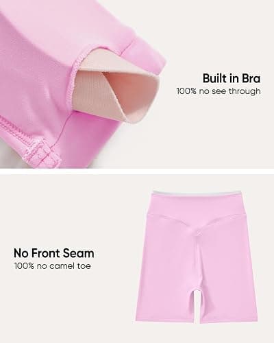 OMKAGI Workout Sets for Women Cute Doubel Layer Open Back Sports Bras Gym Shorts Outfits thumbnail 5