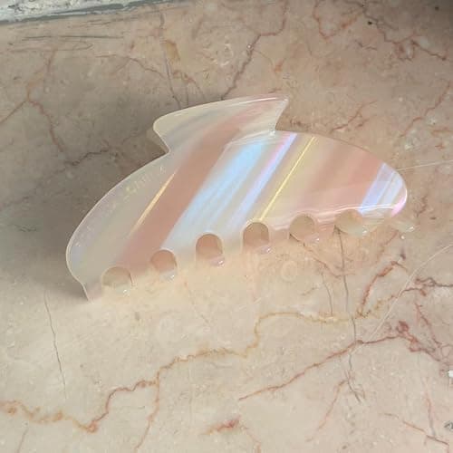 Luxury whitepink Hair Claw Clip Premium Acetate Strong Hold 4 Inch | Superior Quality thumbnail 5