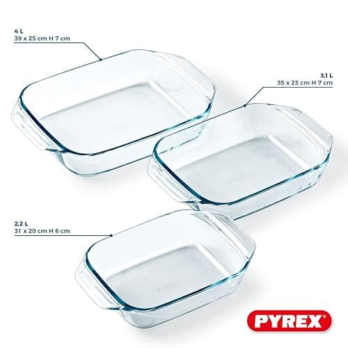 Pyrex 8023510, Set aus 3 Auflaufformen aus Glas – Borosilikatglas thumbnail 6