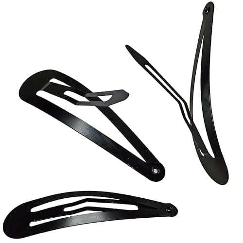30 Pcs Snap Hair Clips, 3.1 Inch Big Size Barrettes Women No Slip Metal Snap Hair Clips Large Hair Pins(Black) thumbnail 5