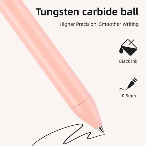 NUSIGN Gel Pens, 0.5mm Retractable Black Ink Rolling Ball Gel Pen,5 Pcs | Fine Point, Quick Dry ,Smooth Writing, No Bleed for Journaling Note Taking, Home School Office Supplies thumbnail 7