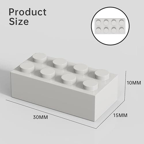 500 Piece Gray 2x4 Bricks Bulk, Classic Grey Building Block Flat, Compatible with Lego Parts and Pieces, MOC Building Bricks DIY Play Set for Kids Age 6+ thumbnail 3