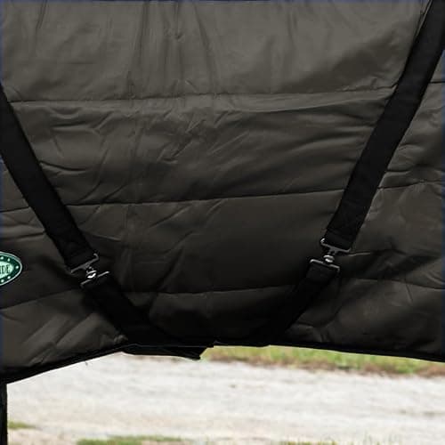 Country Pride Sentinel Channel Quilt Horse Stable Blanket, Midweight Open Front, 420D Nylon Outer Shell, 250g Poly-Fill Insulation, Wither Protection, Adjustable Leg Straps, Bias Surcingle (54,Black) thumbnail 3