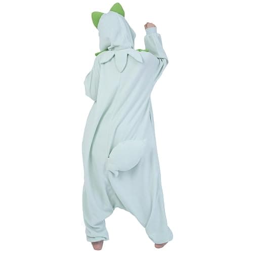 SAZAC Pokemon Sprigatito Kigurumi Onesie - Premium Adult Halloween Costume, Plush Pajamas, Durable, Machine Washable thumbnail 7