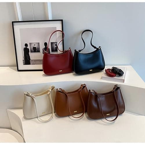 Aucuu Handtasche Damen, Umhängetasche Damen Klein Handtasche, Y2K Crossbody Bag, PU Leder Schultertasche, Mini Hobo Bag Retro Achsel Tasche, Shoulder Bag für Dating Party Einkaufe thumbnail 8
