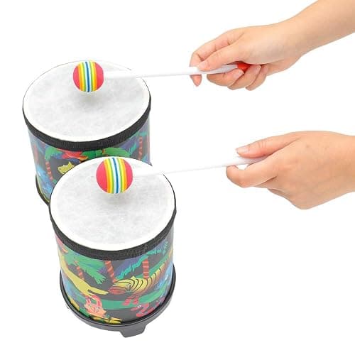 Bongo Drum 5"-6" Rhythm Club Drum for Kids Percussion Instrument Music Drums with Colorful Mallets for Baby Children Special Christmas Birthday Gift.(5"-6") thumbnail 3