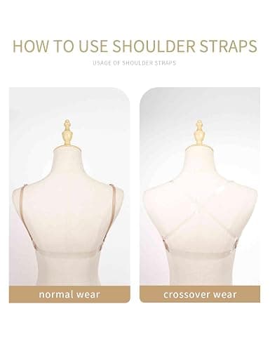 Daydance Nude Women BalletBralette with Clear Back Straps, Soft Dance Bra with Silicone Placket thumbnail 3