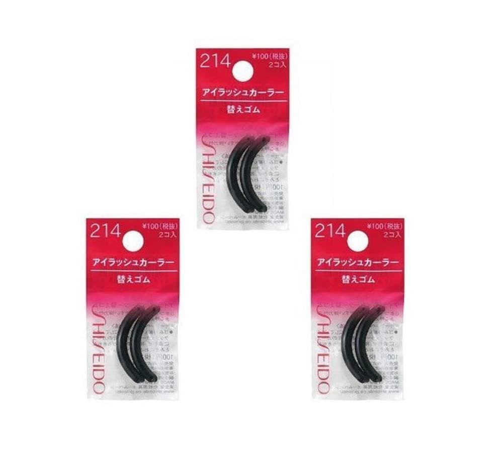 Shiseido Eyelash Curler Sort Rubber, Regular Size Refills (214), 3 Pack - Total 6 Pieces (Made in Japan) thumbnail 2