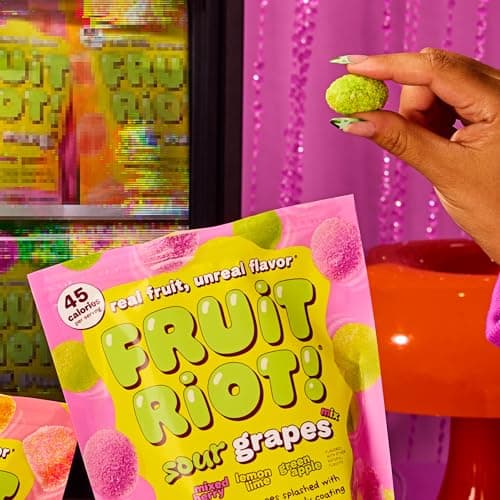 Fruit Riot Sour Candy Grapes Mix, Made with Real Fruit, 8oz, Gluten-Free thumbnail 5