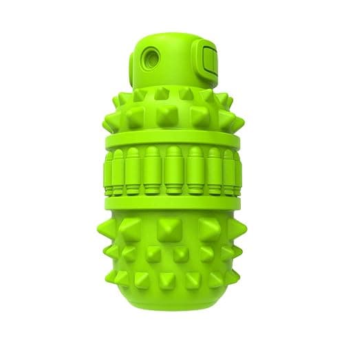 PIFFZEDO Dog Toys for Aggressive Chewers,Interactive Natural Rubber Chew & Squeaky Toy for Large Medium Breed,Dog Toothbrush,Tough & Durable (Green,Large) thumbnail 9