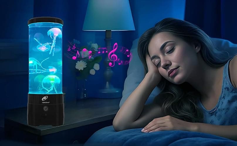 Lightahead Medium Jellyfish Lamp with Bluetooth Speaker, Color Changing LED | Ultimate 12-Inch Fake Jellyfish Aquarium, Larger, Brighter & Wider Than Most, for Everyone Décor, Autism, ADHD, Stress Relief thumbnail 7