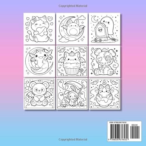 Creepy Kawaii Bold And Easy Coloring Book: Cute and Spooky Pastel Goth Simple Coloring Pages for Adults and Teens thumbnail 2