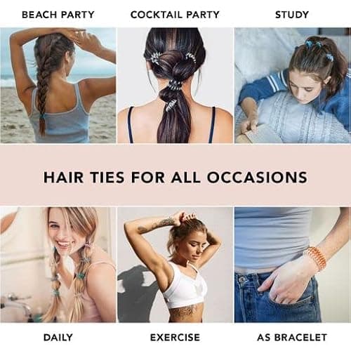 Kitsch Spiral Hair Ties for Women - Creaseless and Dent-free Coil Hair Ties | No Damage, Phone Cord Coils | Made of Flexible and Durable Plastic | Ideal Gifts for Women - 4pcs (Clear/Transparent) thumbnail 6