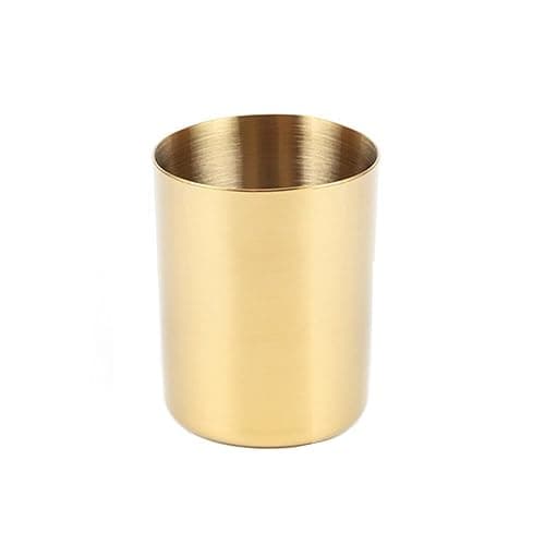 MEI YI TIAN Gold Pen Holder Glossy Stainless Steel Pencil Cup for Home Office Desk Organizers Multi Use Makeup Brush Holder Flower Vase Mini Pot Decor - Image 1
