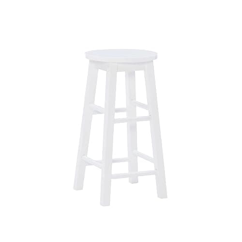 Zeke White 24" Counter Stool with Round Seat by Linon - Image 1