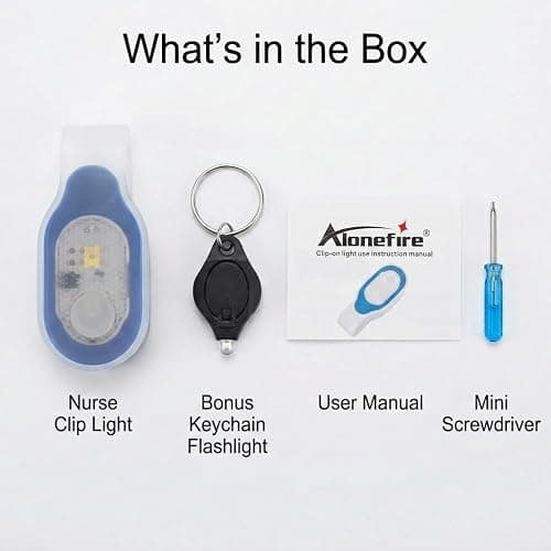 ALONEFIRE LED Flashlights Clip on Flashlight Night Safely Nursing Night Light Hands Free Strong Magnetic to Grip Clothing with a Keychain Flashlight for Walking Running Sports Outdoor Emergency thumbnail 7