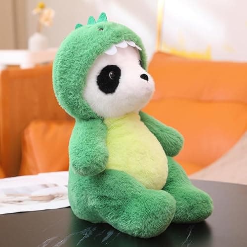 CASAGOOD Cute Stuffed Panda Animal Cosplay as Pink Dinosaur Plush Toy in Costume - Soft Plushies for Kids 12 Inch thumbnail 3