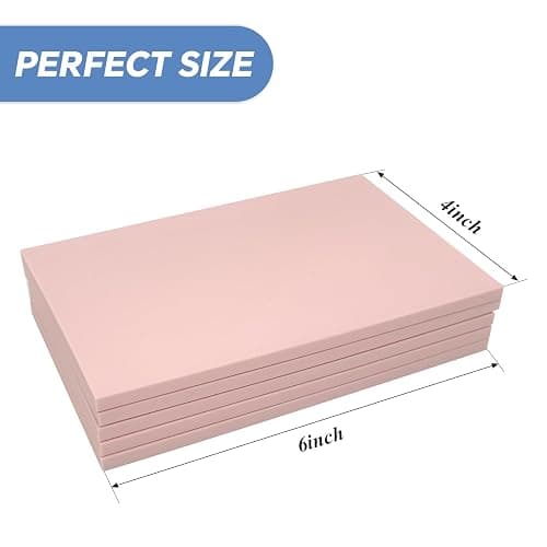 5 Pack 4"x6" Pale Pink Rubber Stamp Carving Blocks Pink Rubber Carving Blocks Linoleum Block for Stamp Maker Printmaking Supplies thumbnail 3