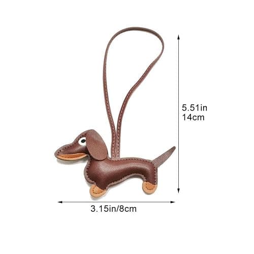 Casiler Süße Welpe Hundetasche Anhänger Key Chain Mode Pu Leder Dackel Dackel Ringzubehör thumbnail 3