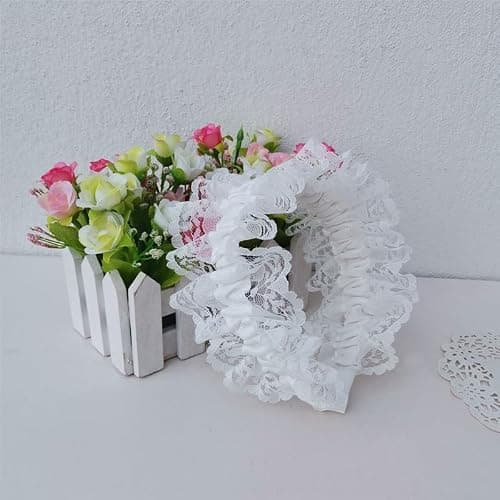 Furimuk Lolita White Lace Headband Headdress Gothic Vintage Cosplay Hair Accessories for Tea Party Princess thumbnail 7