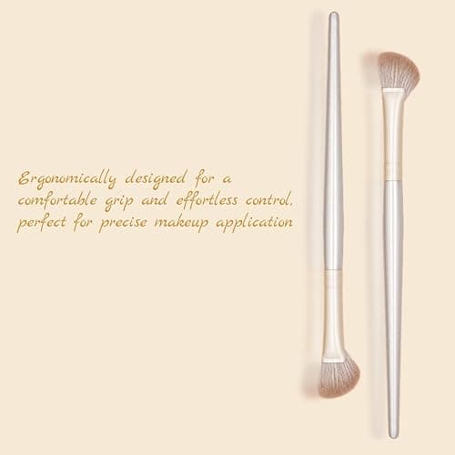 SHELWIN Eyeshadow Makeup Brushes Set with Case 8 PCS Soft Synthetic Hairs Eye Makeup Brushes for Blending Eyebrow Eyeliner Eyeshadow （Silver） thumbnail 3