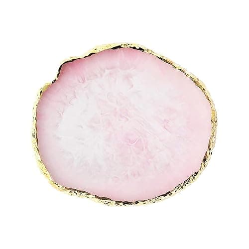 GAOSENLONK Resin Nail Art Palette, Nail Painting Mixed Color Palette, Pink | Gilded Edge Nail Gel Color Makeup Display Board Pallet for Mixing Gel Polish - Image 1