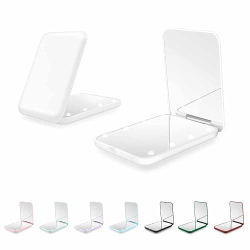 Compact Mirror with Light, 1X/3X Magnification LED Pocket Mirror for Women | Portable, Travel, Purse, Pocket, Gift, white, mini, small, essentials, led, fiberglass, batteries, rectangular - Image 1