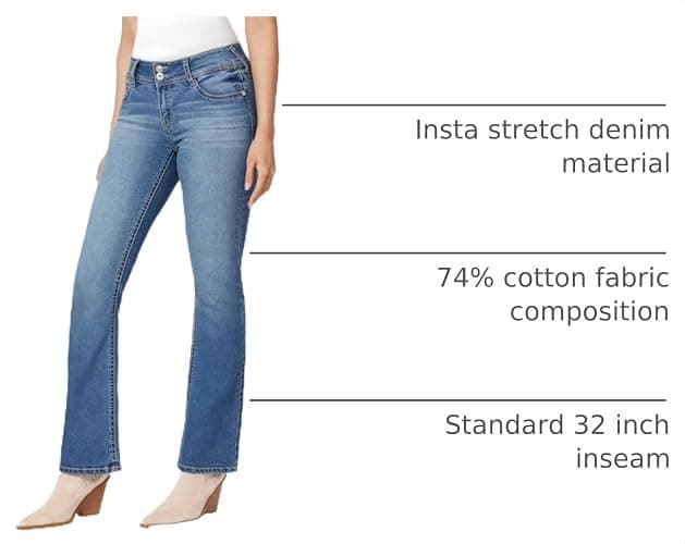 WallFlower Women's Bling Bootcut Jeans, Luscious Curvy Fit, Sizes 0-24 | Embellished Back Pocket, Mid-Rise, Insta Stretch Denim, Trendy, Gap-Free, Figure-Flattering, Juniors, Standard and Plus Size thumbnail 4