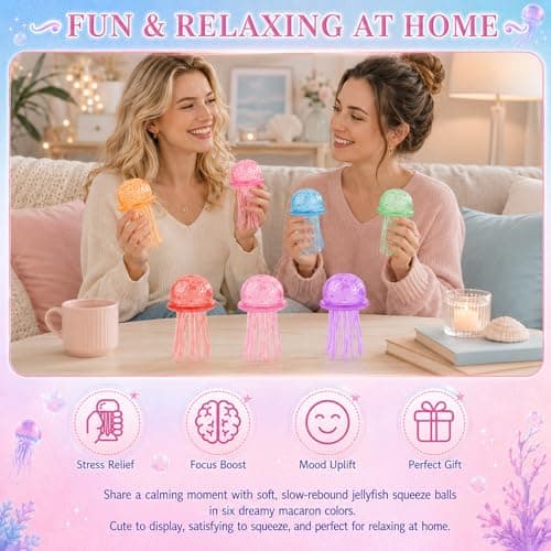 Jellyfish Squeeze Toys,Jellyfish Squishy,Jelly Fish Squeeze Stress Ball,Ultra Squishy and Moldable Slow Rise,Sensory Toy with a Super Solid Squish for Adult (Green) thumbnail 7