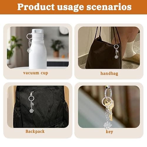 Halloween Spider Keychain for Purse Backpack Accessories for Women Men Silver Spider Web Keychain Y2k Aesthetic Key Chain for Bag Handbag Keyring Cute Insect Key Ring for Car Keys Bag Charm Silver thumbnail 6