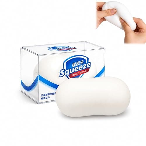 Crunchy Soap Squishy Toy, Slow Rising Squeeze Stress Ball, Soft Sensory Fidget Toy for Adults and Teens, Fun Stocking Stuffer, Party Favor and Gift(White) - Image 1