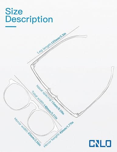CNLO Blue light blocking Glasses,Computer Gaming Glasses,TV Glasses，For UV Protection, Anti Eyestrain,Lightweight Frame Eyewear,Transparent Men/Women (Crystal) thumbnail 2