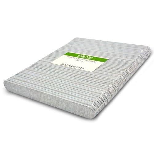 Karlash Professional Double Sided Emery Board 7" Black Nail File 50pcs (Zebra 80/80) - Image 1