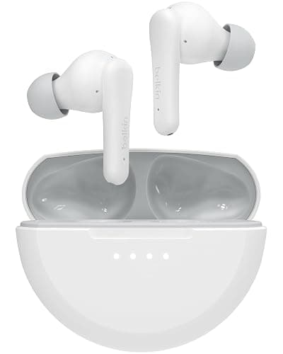Belkin SoundForm Nano 2 Bluetooth Earbuds for Kids with Built-in Microphone, 28H Battery Life, Safe 85dB Volume, IPX5 Water Resistance - Kids Bluetooth Earbuds for iPhone,iPad,Galaxy,& More -White - Image 1
