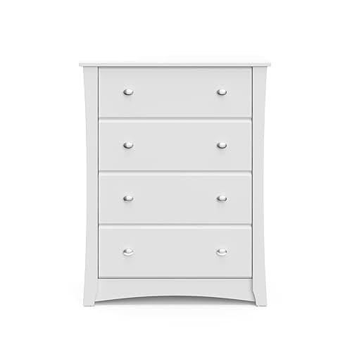 Storkcraft Crescent 4 Drawer Chest (White) – GREENGUARD Gold Certified, Dresser For Nursery, 4 Drawer Dresser, Kids Dresser, Nursery Dresser Drawer Organizer, Chest of Drawers thumbnail 6