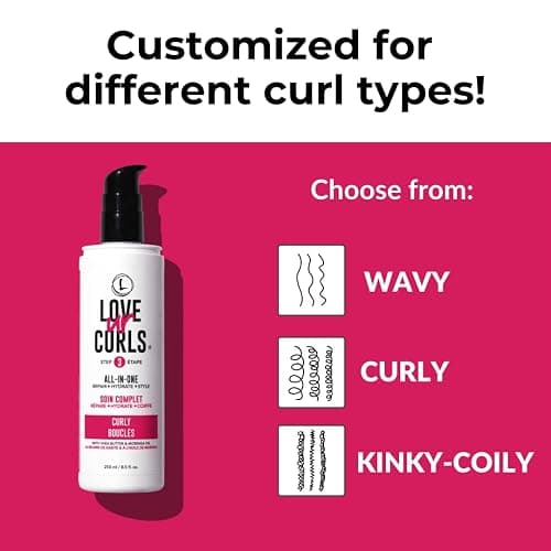 Love Ur Curls All in One Curl Cream Styler, Anti Frizz Curling Cream for Curly Hair, Repair, Define, Hydrate & Style with Shea Butter, 250mL thumbnail 5