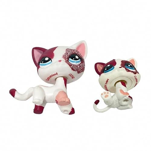 LPSCB 2pcs/Set Custom Pet Shop Toy Flocked Cat Collie Great Dane Cocker Spaniel Dachshund Dog with Baby Puppy Kitten OOAK (#2291&2291S) thumbnail 2