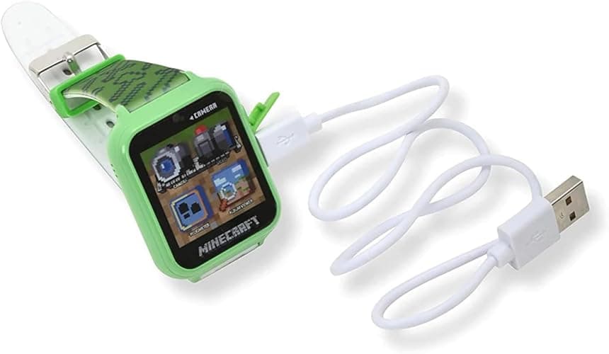 Minecraft Kids Smart Watch – Touchscreen Interactive Watch with 10 Customizable Clock Faces, Built-in Camera, Video Recorder, Alarm, Calculator, Games & Pedometer – Fits Wrists 5.5" to 8" thumbnail 7