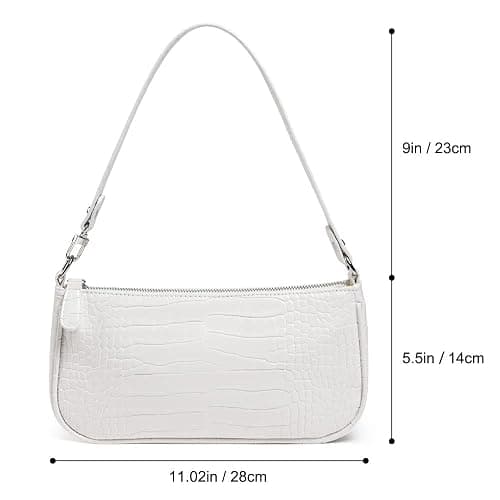 Aucuu Leather Shoulder Bag for Women, Mini Handbag with Crocodile Pattern Retro Soft PU Leather Small Crossbody Bag Classic for Women 90s Mini Bags with Chain thumbnail 4
