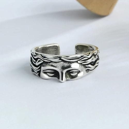 OIDIMS Vintage Venus Half Face Ring For Women Men Adjustable Personalized Open Wrap Knuckle Finger Band Rings Thumb Fashion Unique Jewelry Gift thumbnail 5