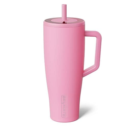 BrüMate Era 40 oz Tumbler with Handle and Straw | 100% Leakproof Insulated Water Bottle Tumbler with Lid and Flexible SoftSip Straw | Made of Stainless Steel | Cup Holder Friendly | 40oz (Primrose) - Image 1