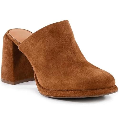 ETHSIETA Mule Heels for Women Closed Round Toe Chunky Block Heel Slides Slip On Comfortable Daily Office Dressy Pumps Shoes thumbnail 3