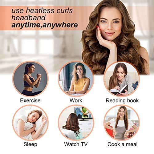 CORATED Heatless Curling Rod Headband, No Heat Curl Set with Hair Clips and Scrunchie, Silk Overnight Styling Kit for Long and Medium Curls thumbnail 6