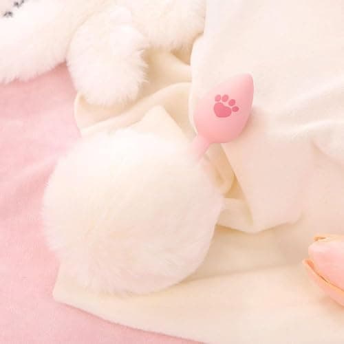Tabuy Bunny Tail Anal Butt Plug Anal Silicone Anal Plug Fluffy Rabbit Tail Sex Toys Cute Sexy Cosplay Adult Games for Men or Women (White) thumbnail 5